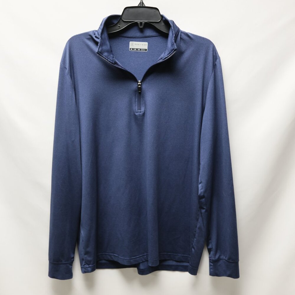 PGA Tour Long Sleeve 1/4 Zip Golf Shirt Navy Sz Medium